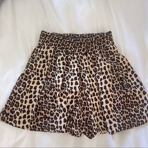 Zara Basic Animal Print Flowy Shorts, Elastic High Waist, XS 🐆